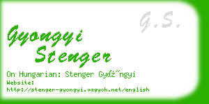 gyongyi stenger business card